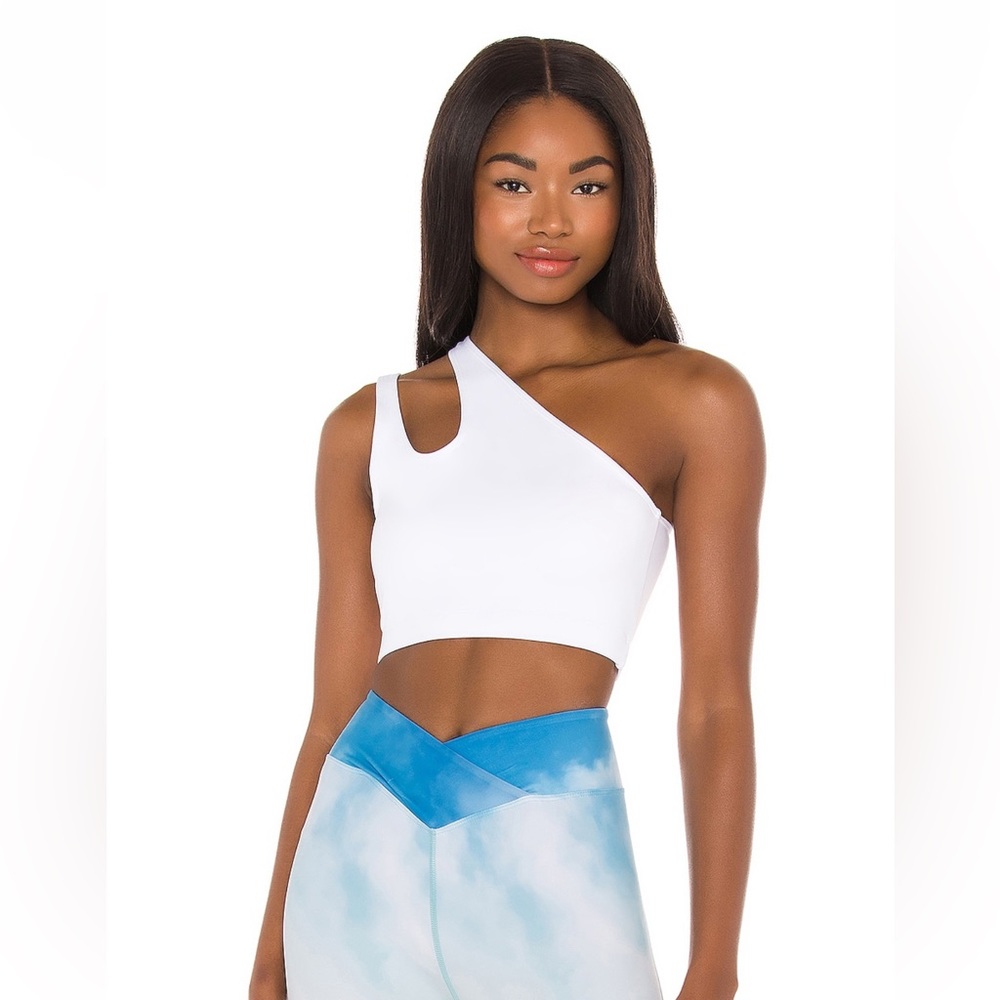 Nubyen x Revolve One Shoulder Sports Bra in White